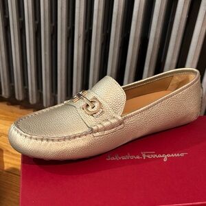 Salvatore Ferragamo Metallic Loafers